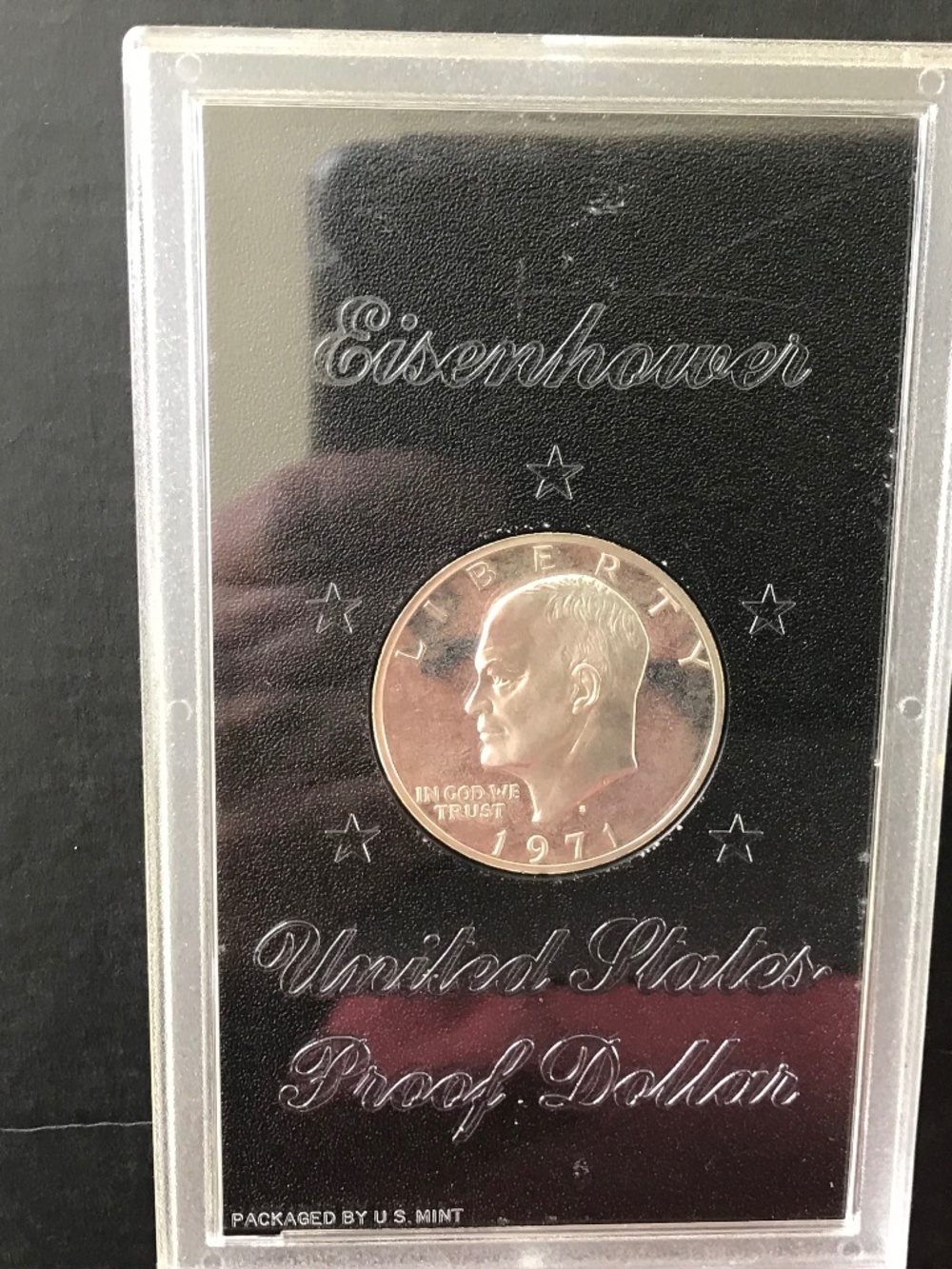 1971 S Eisenhower Silver Dollar, US Mint PROOF, in Mint Case, First Year Issue